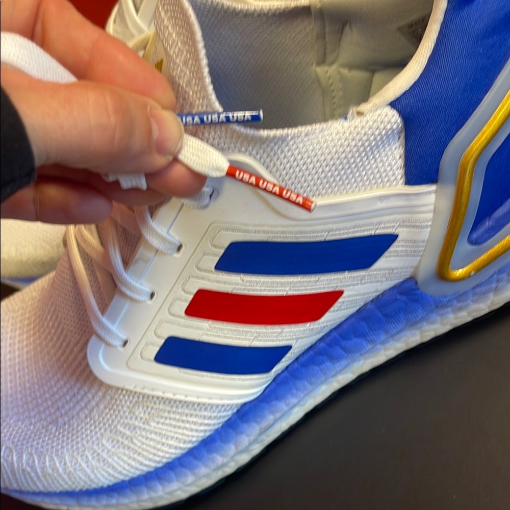 Adidas Men's White and Blue Running Shoes - Picture 7 of 15